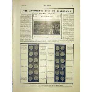  Colchester Ancient Coins Old Print 1902