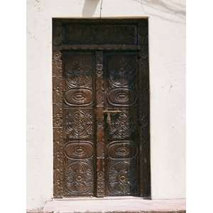  Carved Wooden Door, Old Town, Mombasa, Kenya, East Africa 