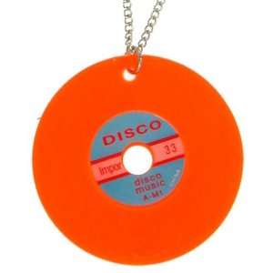  Record Necklace In Orange Cora Hysinger Jewelry