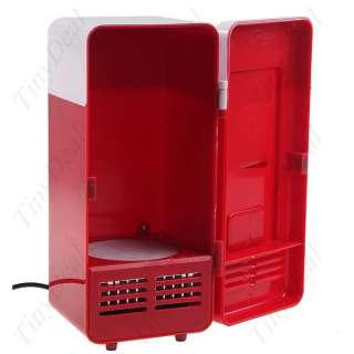 Red Mini USB Powered Drink Can Cooling Fridge FUSBFD01  