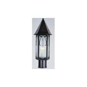   Saint George 1 Light Outdoor Post Lamp in Slate with Rain Mist glass