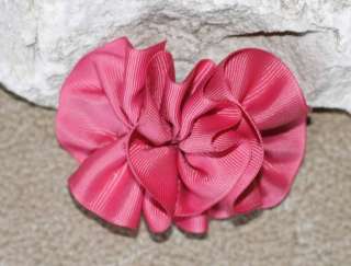 Colonial Rose color hair bow on a 3 bow clip barrette  