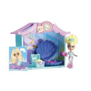    Barbie Peekaboo Petites Storytime Mermaidia Room Doll Toys & Games