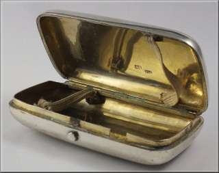 Fine 19thC Russian Niello Silver Cigarette Case w/ Hunt Scene  