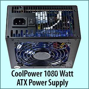 Cool Power Gamer 1080 Watt PC ATX SATA PCIe Power Supply 120mm Blue 