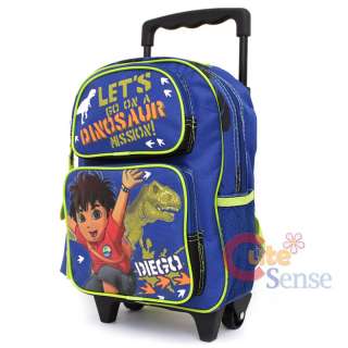 Go Diego Go School Rolling Backpack Roller Bag 12 with Dinosaur 