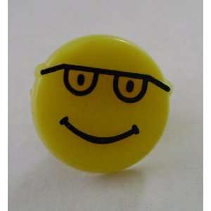  Smiley Face with Glasses Button Pin Badge Automotive
