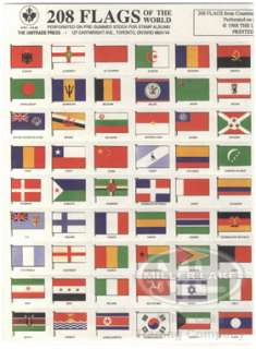 208 Flags of the World Album Stamp Seals Packet  