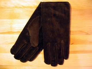 Isotoner Fleece Lined Womens Suede Winter Gloves Chocolate Brown M L 