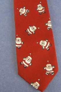 Tie Necktie Santas Daniel Adams Red/White Poly Seasonal  