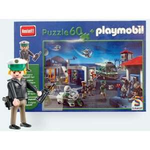  Playmobil Police Station 60 Piece Jigsaw Puzzle with 