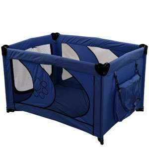   Portable Dog Cat Pet Play Pen Puppy Home Soft Side Playpen Yard Blue