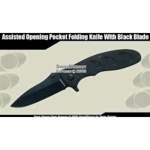   Assisted Opening Knife Pocket Folder w/ Black Blade