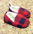 Red And Black Hunter Plaid & Shearling Slippers Medium Size 5/6 