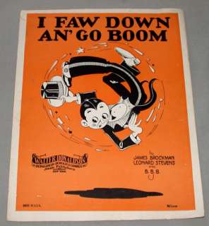1928  I Faw Down An Go Boom  Music Sheet  