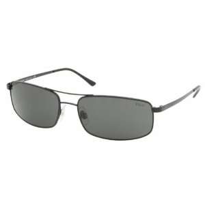  Polo PH3051 Sunglasses Matte Black Gray (903887), 61 mm 