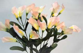 27 Silk PEACH CALLA LILIES Wedding Bouquet Flowers  