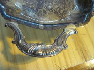 Tray Footed Serving Dish Platter Silver Plate Leonard Victorian Style 