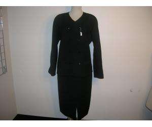 GEOFFREY BEENE black skirt suit.Blazer has long sleeves with two front 