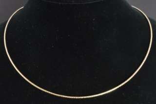  14K Yellow Gold Diamond Cut Omega Snake Chain Necklace 18  