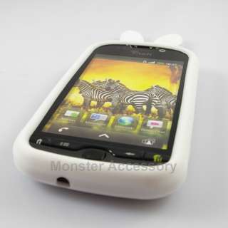 White Bunny Soft Skin Gel Silicone Case Cover For HTC myTouch 4G 