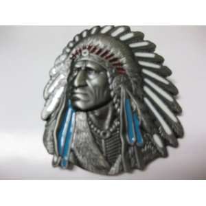  Native Indian Chief Head Belt Buckle 
