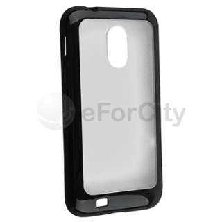 FOR SAMSUNG EPIC TOUCH 4G SPRINT GALAXY S2 BLACK CLEAR TPU SOFT COVER 