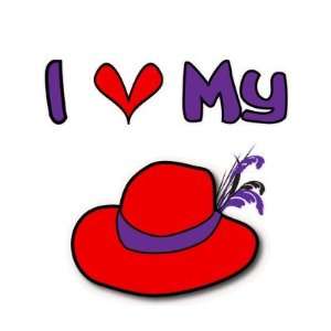  I love my red hat Round Sticker 