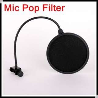 Studio Microphone Mic Wind Screen Pop Filter Mask Shied Black  