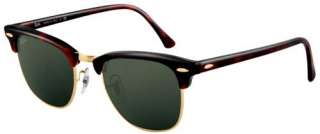 Ray Ban Clubmaster Sunglasses   Tortoise Arista / G 15 XLT  
