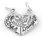 SILVER MOTHER DAUGHTER HEART SPLIT CHARM/PEND​ANT