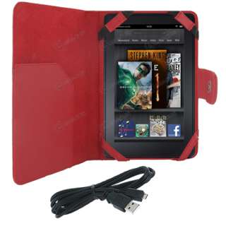 for  Kindle Fire Tablet  Folio Carry Case Cover w/ USB Charging 