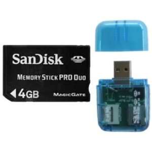  SanDisk 4 GB Memory Stick PRO Duo MSPD Flash Memory Card 