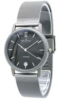 New Skagen Mens Thin Titanium Watch Bracelet Date  