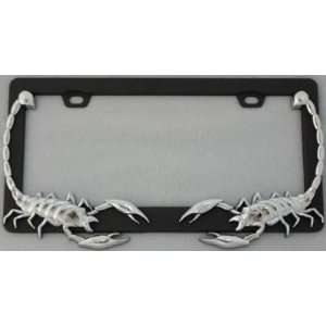  Scorpions Black Metal License Plate Tag Frame Automotive
