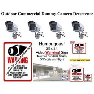  DUMMY CAMERA   4 Outdoor Dummy Cameras w LED, Signs 