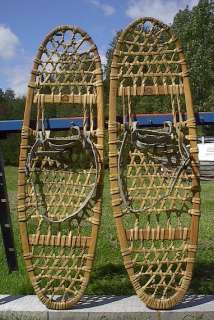 VINTAGE Indian Snowshoes 36x10 Bear Paw VERMONT TUBBS  