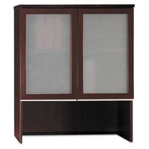  Milano Collection Bookcase Hutch With Glass Doors, Harvest 