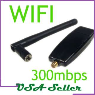 300M USB Wireless LAN Adapter WIFI 802.11n/g/b Network Card Antenna 