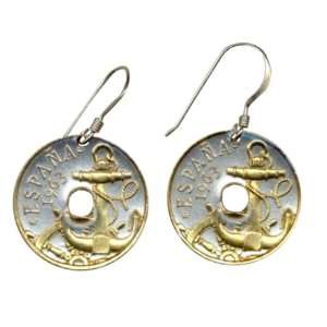 Gorgeous 2 Toned 24k Gold on Sterling Silver Nautical Coins   Spanish 
