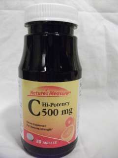 Vitamin C Hi Potency 500mg Dietary Supplement 30 Tab  