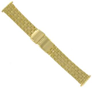 18 22 mm Speidel Mens Metal Watch Band Gold Tone Clasp  