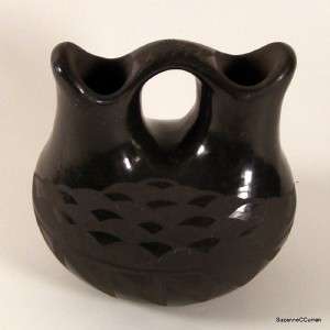 Santa Clara Art Pottery Miniature Wedding Vase Signed Birdell  