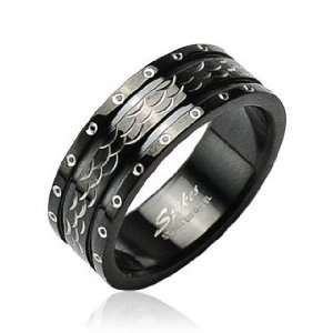  316L Surgical Stainless Steel Rings/ IP Black/Dia Cut 