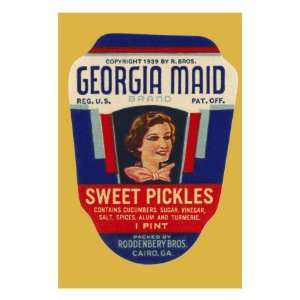  Georgia Maid Sweet Pickles Premium Poster Print, 12x16 