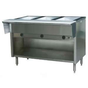  Gas Steam Tables Eagle (HT3OB NG) 3 Well Gas Hot Food Table 
