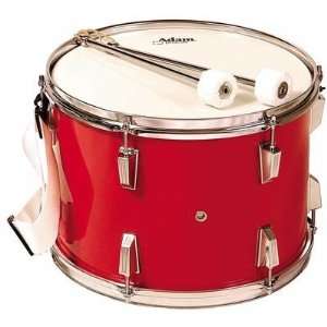  Adam Red Tenor Marching Band Drum w/ Beaters & Straps 