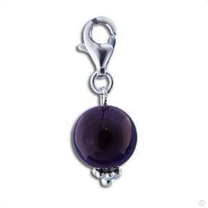   Stone amethyst, bracelet Charm  Phone Charm, Thomas Sabo compatible