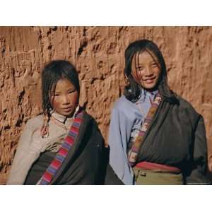  Local Tibetan Girls, Tibet, China, Asia Photographic 