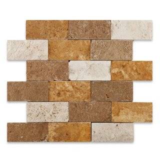    GOLD) 2X4 Travertine Split Faced Mosaic Tile Explore similar items